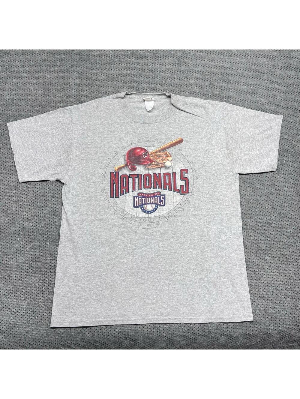 Vintage Y2K Washington Nationals Baseball T-Shirt XL RARE MENS GREY CSA TAG